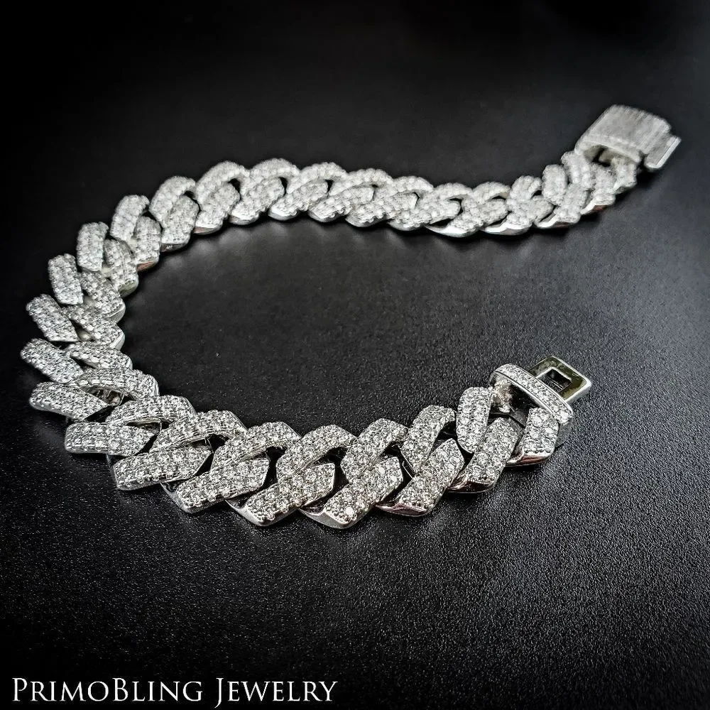 Diamond Prong Cuban Link Bracelet